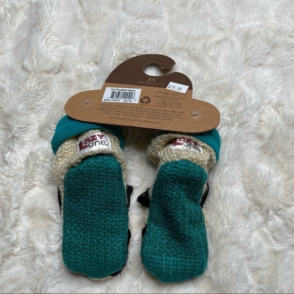 NWT Lazy One Baby infant Woodland Slippers Owl Design Grip Bottom Fleece XS 1-3 - Picture 4 of 5